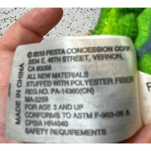 Fiesta Big Eye Turtle Plush, Multi Color, Measures 11.5” Length, Eye Scratches - Picture 6 of 6